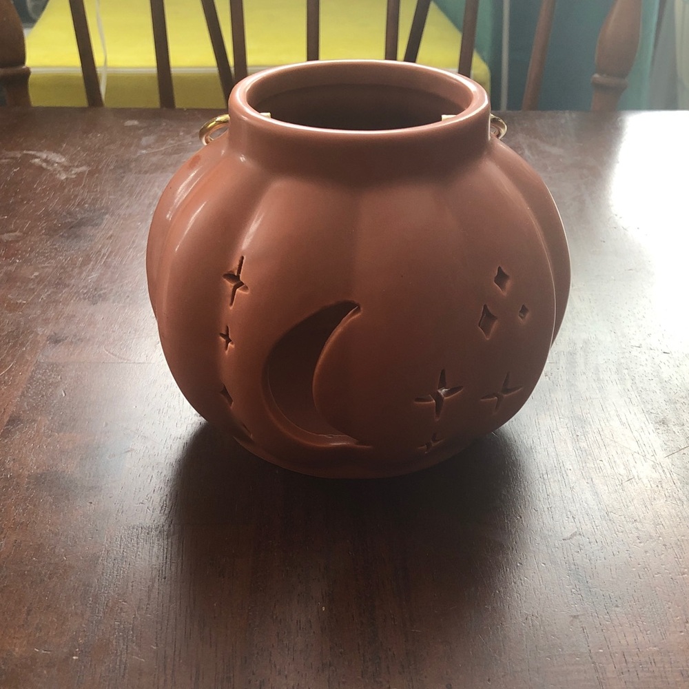 🥤 Ceramic Pumpkin Moon & Stars Lantern